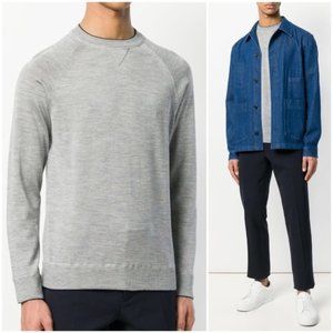 ELEVENTY Merino Wool Silk Sweater Pullover Gray